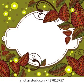Mysterious floral background with sparkles. Vector clip art.