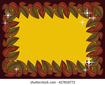 Mysterious floral background with sparkles. Vector clip art.