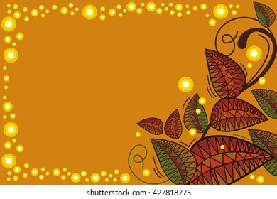 Mysterious floral background with sparkles. Vector clip art.