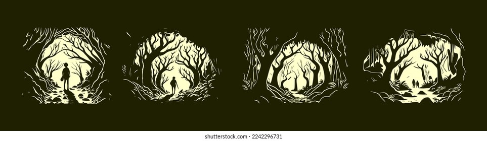 Mysterious forest background, for halloween.