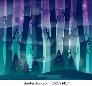 Mysterious forest theme image 1 - eps10 vector illustration.