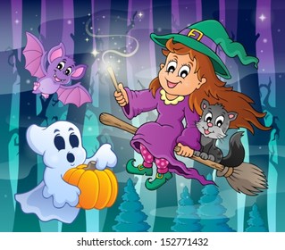 Mysterious forest theme image 3 - eps10 vector illustration.