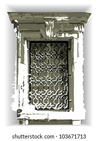 Mysterious frozen old window from Rimini (Italy) / This is a paint taken from one my photos, layers are painted by pen-tablet except wrought iron which are traced by bezier pen.