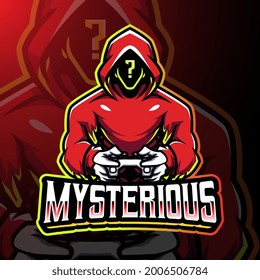Mysterious gamer esport mascot logo design
