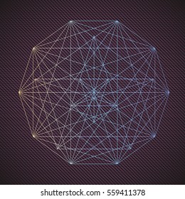 Mysterious Geometry. Abstract Vector Sphere. Abstract Geometric Illustration.