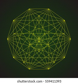 Mysterious Geometry. Abstract Vector Sphere. Abstract Geometric Illustration.