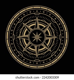 mysterious golden magical circle vector design