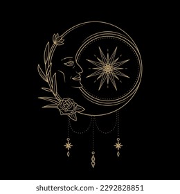 mysterious golden magical circle vector design