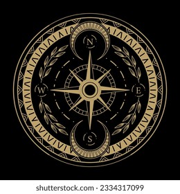 mysterious golden magical circle vector design