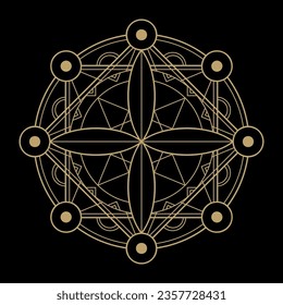 mysterious golden magical circle vector design