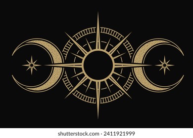 mysterious golden magical circle vector design