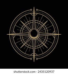 mysterious golden magical circle vector design