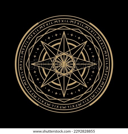 mysterious golden magical circle vector design