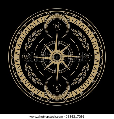mysterious golden magical circle vector design