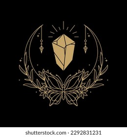 mysterious golden magical diamond vector design