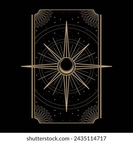 mysterious golden magical logo vector design