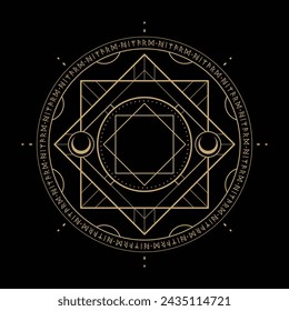 mysterious golden magical logo vector design