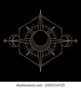 mysterious golden magical logo vector design