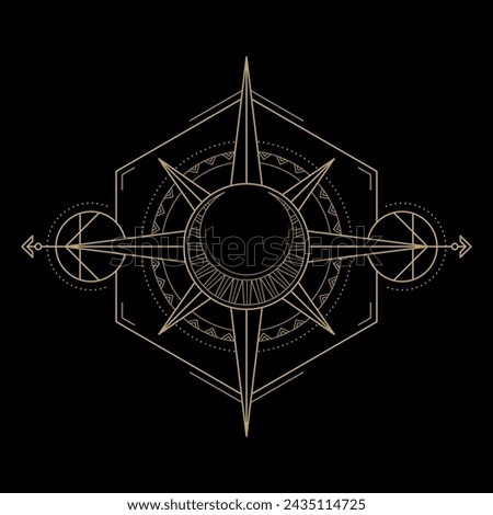 mysterious golden magical logo vector design