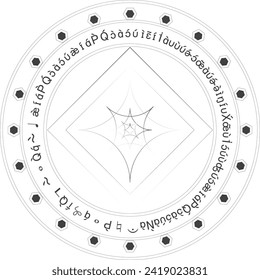 diseño misterioso del vector de círculo mágico gris