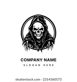 Mysterious and haunting hand drawn illustration of the Grim Reaper, symbolizing the inevitable cycle of life and death.
