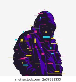 Mysterious Hooded Man Logo. Anonymous Vector Icon. Vector illustration