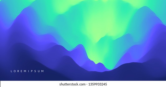 Mysterious landscape background. Mystic vector Illustration. Trendy gradients. Can be used for advertising, marketing, presentation.