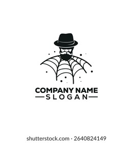 Mysterious Man Fedora Beard Spider Web