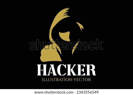 Mysterious Man with Hoodie Jacket for Hacker Icon Illustration Design Vector