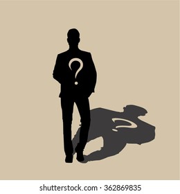 A mysterious man. Vector illustration.
