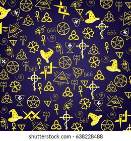 Mysterious mystic signs and symbols. Magic, the pattern. Mysterious background, fortune-telling.