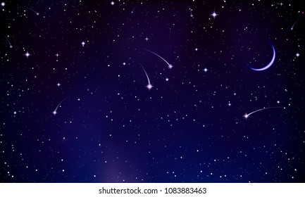 a mysterious night sky with comets