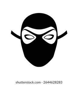 Misterioso ninja máscara ícone de símbolo furtivo.