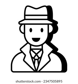 Icono de persona misteriosa, vector editable 