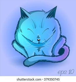 mysterious purple cat for any ideas and projects in the vector