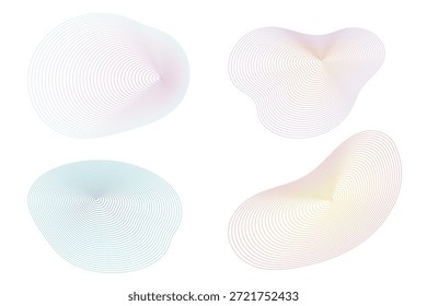 Conjunto de forma abstracta radial misteriosa: hermosas Formas dibujadas con líneas