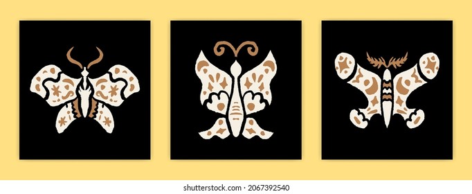 Mysterious Shamanic Poster Illustration of Butterfly