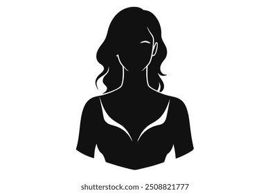 A mysterious silhouette of a woman, elegantly poised, with a flowing dress and wide-brimmed hat. Her form exudes grace and timeless beauty, evoking a sense of intrigue and vintage charm.