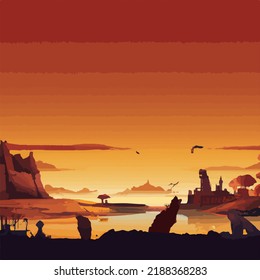 A mysterious and sinister dystopian landscape