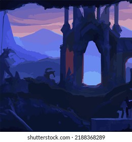 A mysterious and sinister dystopian landscape