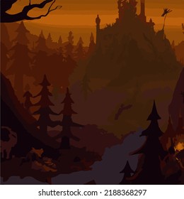 A mysterious and sinister dystopian landscape