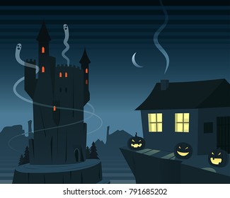 Mysterious and Spooky Night Scene