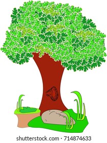 Mysterious tree. Perfect for illustration of the tale.