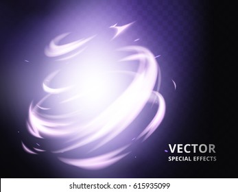 mysterious twister element that can be used as special effect, purple background 