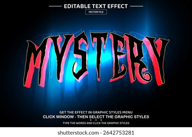 Mystery 3D editable text effect template
