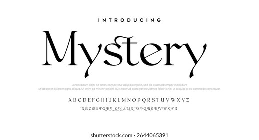 Mystery alphabet fonts. Typography, abstract technology, fashion, digital, future creative logo font. vector illustration