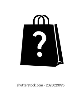 Mystery Bag Silhouette Icon. Clipart Image Isolated On White Background