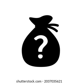 Mystery Bag Silhouette Icon. Clipart Image Isolated On White Background