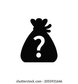 Mystery Bag Silhouette Icon. Clipart Image Isolated On White Background