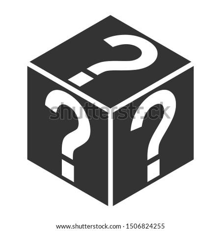 Mystery box flat vector icon for games and apps